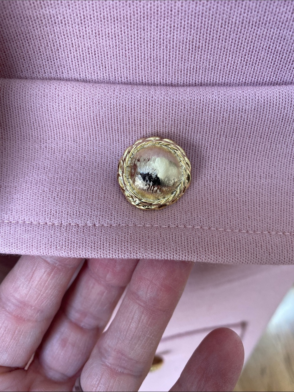 Vintage Helga powder pink Jackie O First Lady dress faux pocket size medium knit - Picture 6 of 16